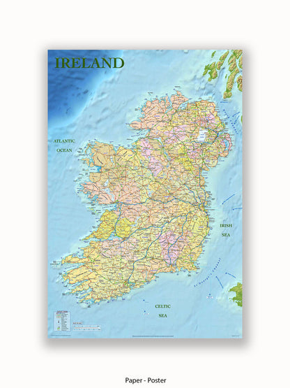 Ireland Map Poster