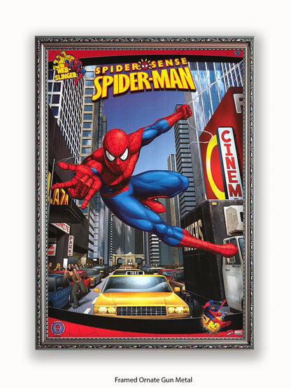 Spiderman  NYC  Yellow Taxi  Spider Sense Poster
